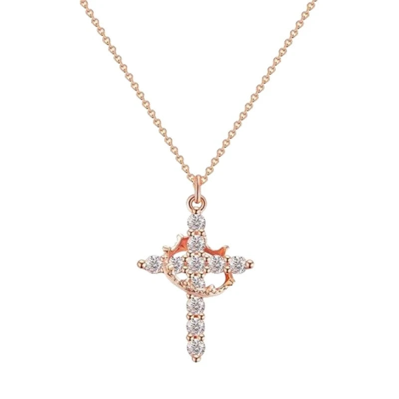 Crown of Glory Cross Necklace