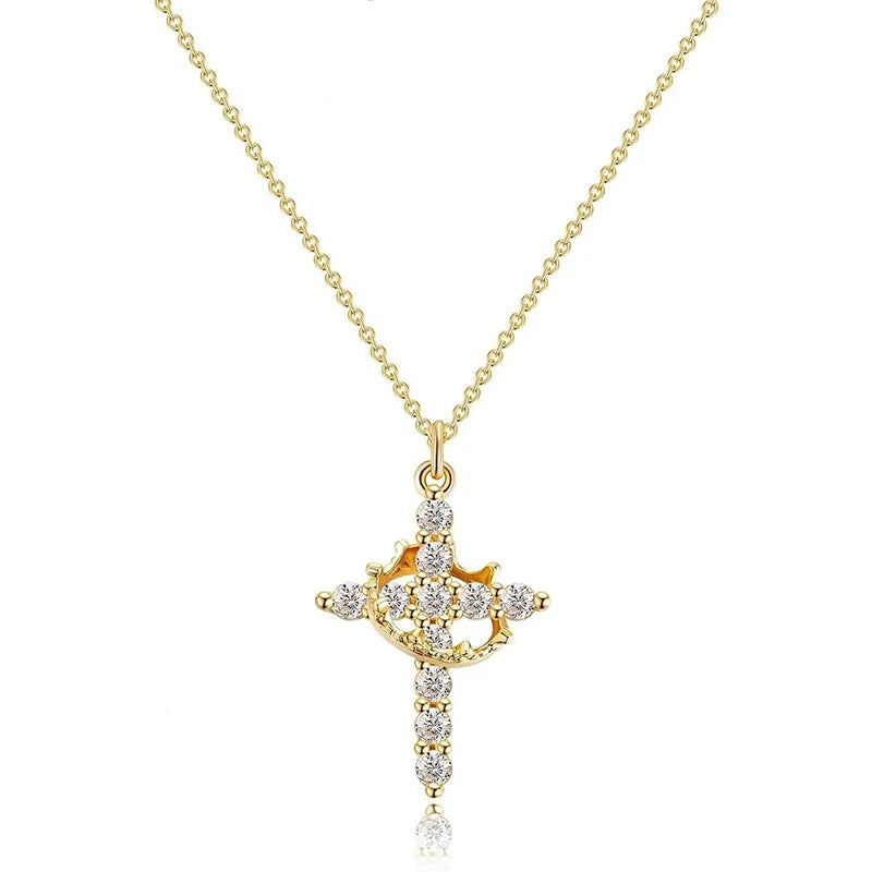 Crown of Glory Cross Necklace