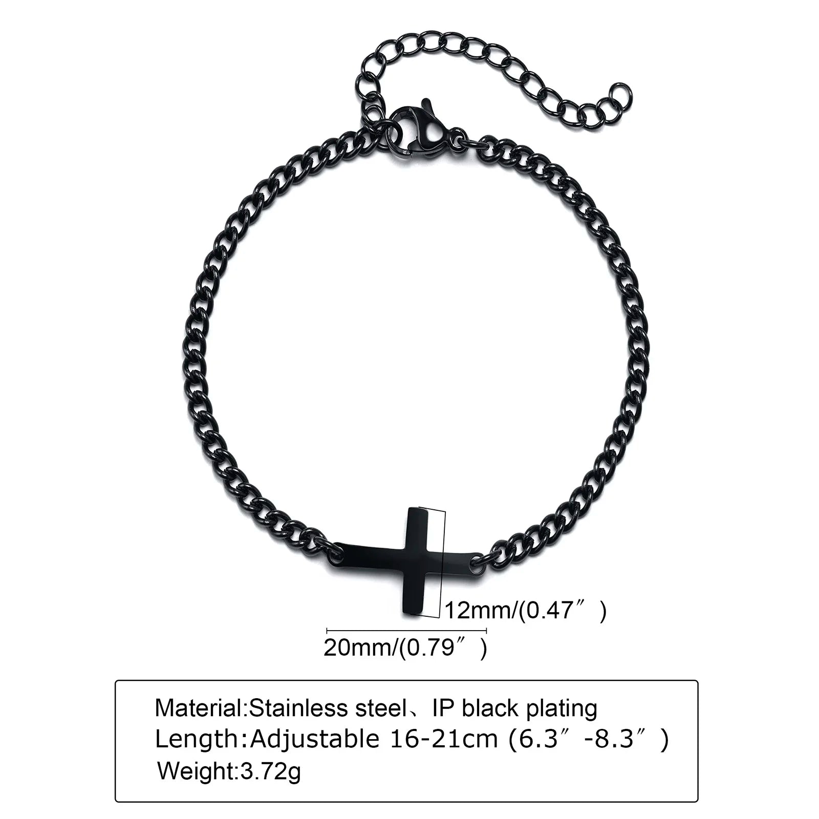 Stainless Steel Adjustable Cross Bracelet Set