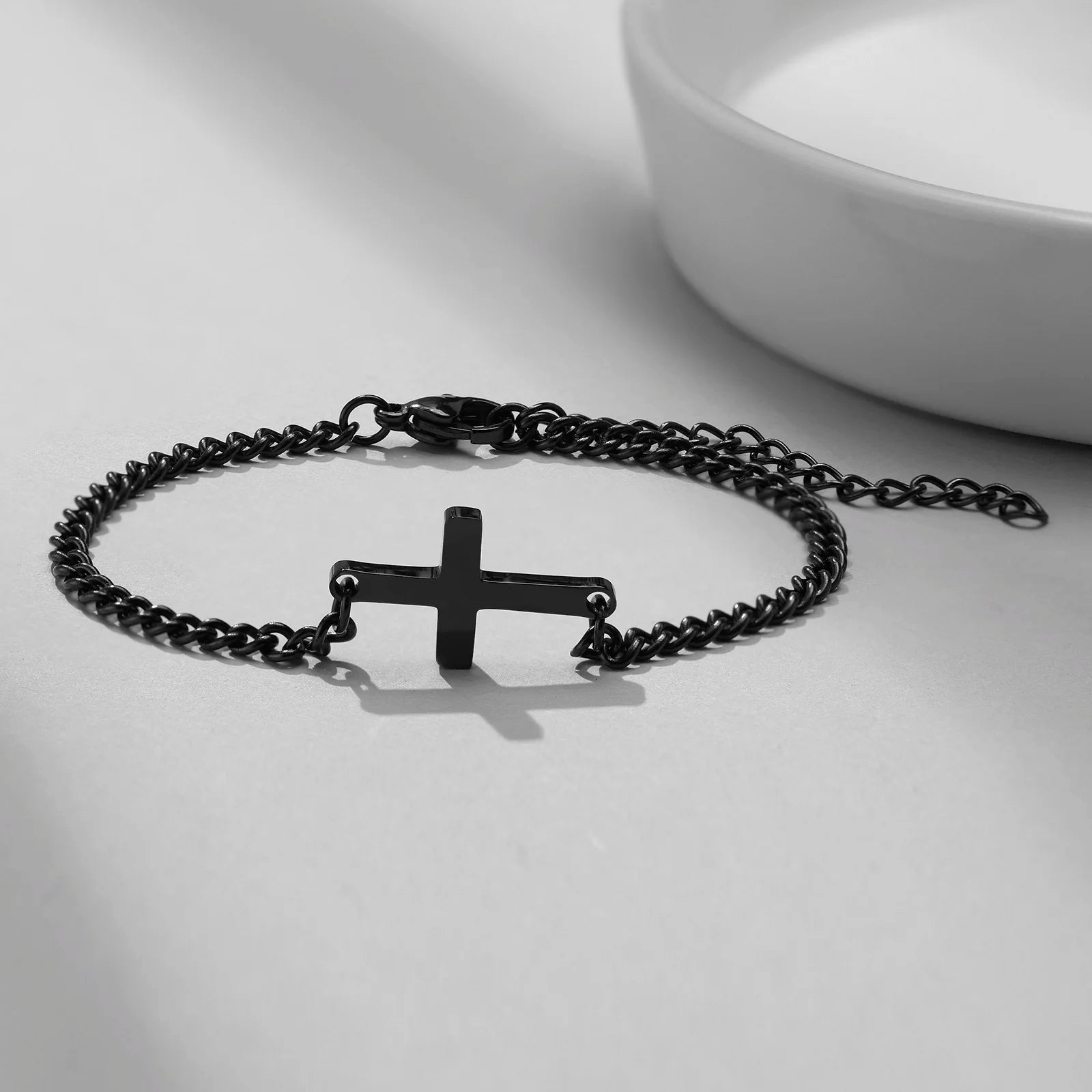 Stainless Steel Adjustable Cross Bracelet Set